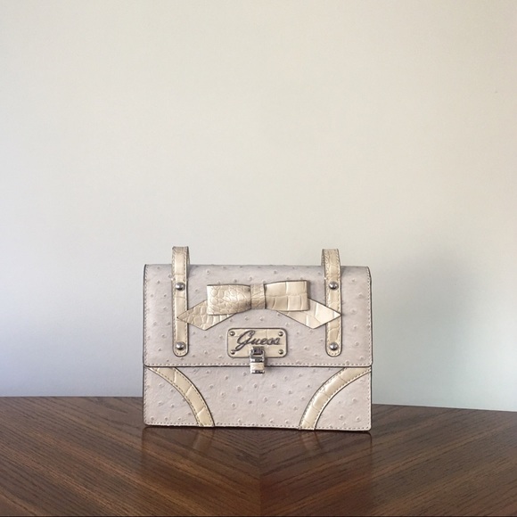 Guess Visage Faux Ostrich Shoulder Bag - Picture 3 of 13